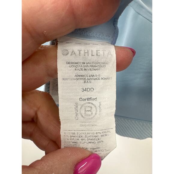 Athleta High Impact Racer Back Style Sports Bra Light Blue Size 34DD - Picture 3 of 3
